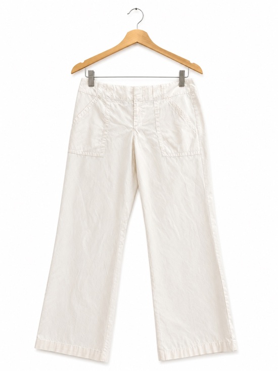 Banana Republic Pants - Banana Republic Factory White Wide Leg Crop Pants Women’s 12 Stretch Cotton